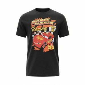 Men's Charcoal Short Sleeve Disney Pixar Lightning McQueen Tee Shirt Mens Medium
